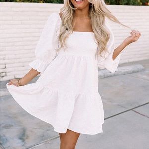 Lovely Little Tune Dress In White